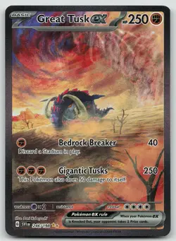 Pokemon Great Tusk ex 246/198 Scarlet & Violet Special Illustration Rare Holo NM - Image 1