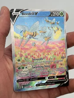 Beedrill V 161/189 Astral Radiance Pokemon TCG Full Art Ultra Rare Holofoil HP+ - Image 3