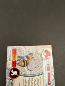 Beedrill #15 Topps Black Label TV Animation Edition Holo Pokemon 1999 LP - Image 4