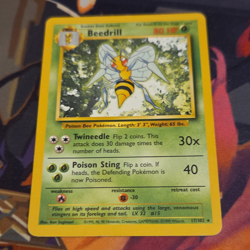 Pokemon TCG Beedrill Base Set 17/102 Rare Regular Unlimited English WOTC VLP - Image 1