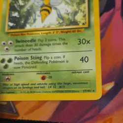 Pokemon TCG Beedrill Base Set 17/102 Rare Regular Unlimited English WOTC VLP - Image 5