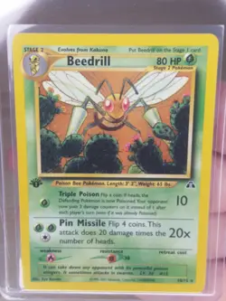 Pokemon Card - 1st Edition Beedrill 18/75 -Neo Discovery WOTC Non Holo Rare - NM - Image 1