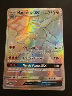 Pokemon Machamp GX Full Art Secret Rare Holo 154/147 SM-Burning Shadows TCG - Image 1