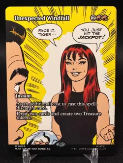 x1 Unexpected Windfall - Borderless M MTG Marvel Spider Man M/NM, English - Image 1