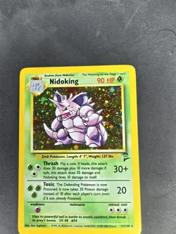 Pokemon Nidoking Holo Rare Card 11/130 Vintage Base Set 2 LP - Image 1