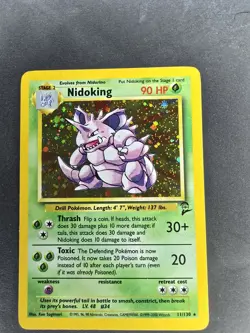 Pokemon Nidoking Holo Rare Card 11/130 Vintage Base Set 2 LP - Image 4