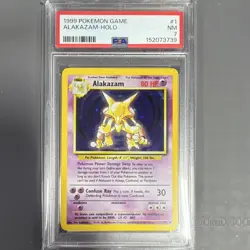 PSA 7 1999 Pokemon TCG Alakazam Base Set Holo Rare #1/102 English - Image 1