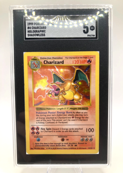 Pokemon TCG 1999 Base Set SHADOWLESS Charizard Holo 4/102 SGC 5 PSA NICE - Image 1