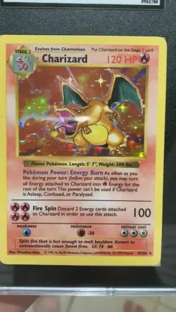 Pokemon TCG 1999 Base Set SHADOWLESS Charizard Holo 4/102 SGC 5 PSA NICE - Image 2
