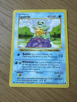 Pokemon TVG Shadowless Squirtle 63/102 & Regular Wartortle WOTC Base Set 1999 - Image 2