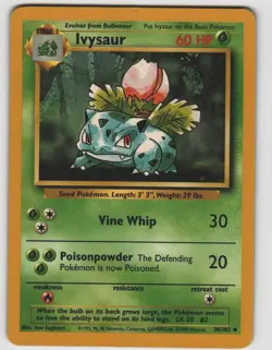 Ivysaur Uncommon Base Set Unlimited 30/102 Near Mint Pokemon - Image 1