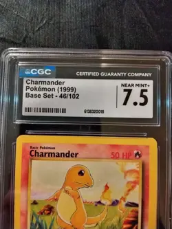 CGC 7.5 Charmander Base Set 46/102 Non-Holo 1999 Pokemon Card NM+ - Image 2