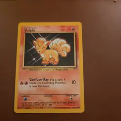1999 Pokemon, Base Set, #68/102 Vulpix, 50 HP Error Card, Common Mint - Image 1