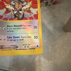 Nintendo Pokemon TCG Tauros 133/165 Expedition Base Set Reverse Holo Common 2002 - Image 4