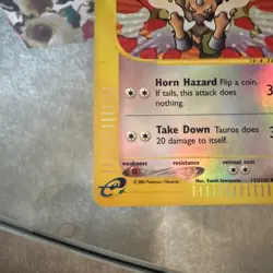 Nintendo Pokemon TCG Tauros 133/165 Expedition Base Set Reverse Holo Common 2002 - Image 5