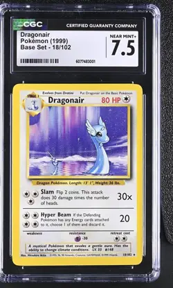 Pokemon Dragonair Base Set Unlimited 18/102 CGC 7.5 - Image 1