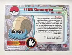 Omanyte 2000 Pokemon Topps Chrome TV Animation Edition #138 - Image 2