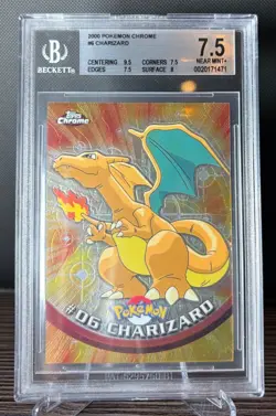 2000 Topps Chrome Pokemon T.V. #6 Charizard Beckett BGS 7.5 NM+ - Image 1