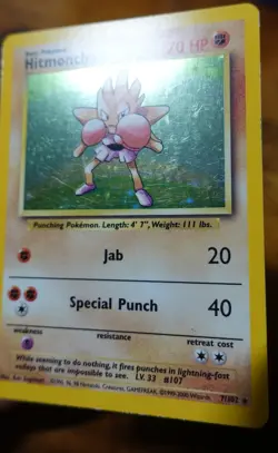 Hitmonchan 7/102 4th print 1999-2000 Holo Base Set Unlimited Pokemon Card LP- ^ - Image 5