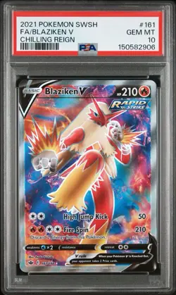 2021 Pokemon Sword & Shield Chilling Reign Blaziken V Full Art 161/198 - PSA 10 - Image 1