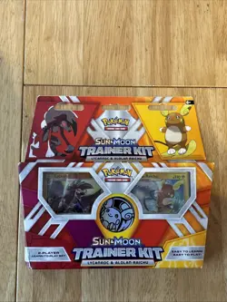 Pokemon TCG Sun Moon Trainer Kit Lycanroc Alolan Raichu Card Game - New & Sealed - Image 1
