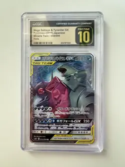 CGC 10 Pristine Mega Sableye & Tyranitar GX 054/094 RR Miracle Twin sm11 Pokemon - Image 1