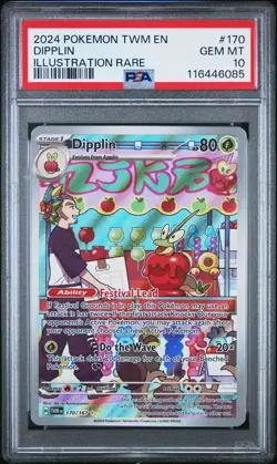 2024 Pokemon TWM EN-Twilight Masquerade Dipplin #170 Illustration Rare PSA 10 - Image 1