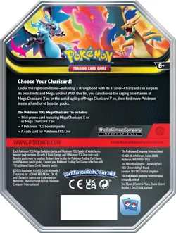 Pokemon TCG Mega Charizard X EX Tin Sealed 4 Packs Promo Card XY Evolutions - Image 2