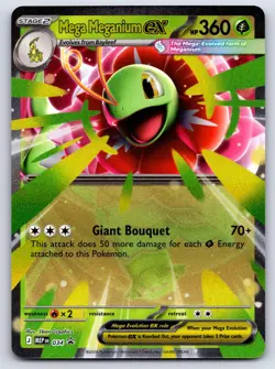 Mega Meganium ex 034 Pokemon ME: Mega Evolution Promo Holo NM/LP - Image 1