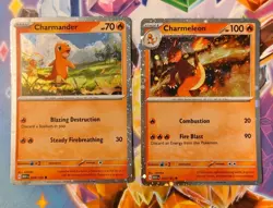 Charmander 4/165 & Charmeleon 5/165 - Cosmos Holo Bundle - S&V 151 Pokemon TCG - Image 1