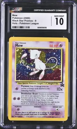 2000 Mew Black Star Promo #9 Pokemon League Holo CGC 10 GEM MINT With Swirl 🌀 - Image 1
