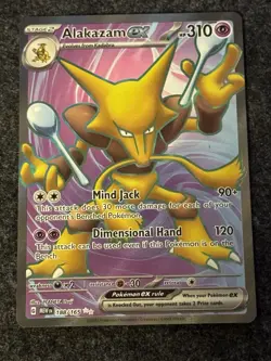 Alakazam EX 188/165 NM Ultra Rare Full Art Holo MEW 151 Pokemon Card English - Image 1