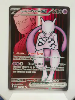 Pokemon TCG Destined Rivals DRI Team Rocket's Mewtwo Ex 213/182 SIR NM - Image 1