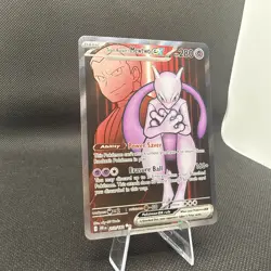 Team Rocket's Mewtwo ex #213/182 Illustration Rare Pokemon TCG Destined Rivals - Image 2
