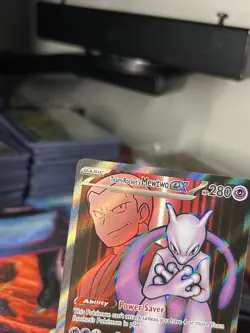 Team Rocket's Mewtwo ex Pokemon TCG DRK 213/182 Holo English Psychic EX Basic - Image 2