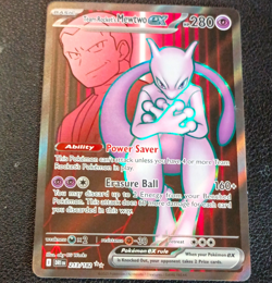 Pokemon TCG Team Rocket's Mewtwo ex EX Full Art Ultra Rare Holo 213/182 280 HP - Image 1