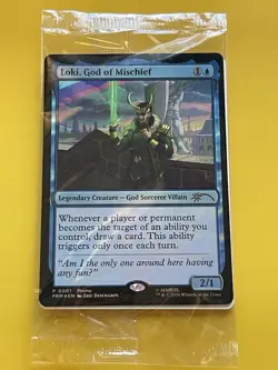 Magic The Gathering - Loki, God Of Mischief Holo Promo Card Sealed SDCC 2026 - Image 1