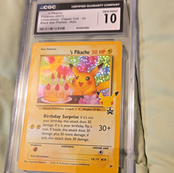 Pokemon Birthday Pikachu 24 Celebrations Classic Holo Promo CGC 10 - Image 1