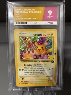 ACE 9 Birthday Pikachu 24 Celebrations Classic Holo Pokemon Card - Mint - Image 1