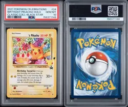 2021 POKEMON CELEBRATIONS CLASSIC COLLECTION #24 BIRTHDAY PIKACHU-HOLO PSA 10 - Image 1