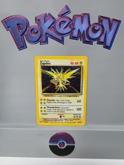 Pokemon TCG Zapdos 16/102 Base Set Unlimited 1999 Holo Rare LP - Image 1