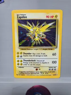 Pokemon TCG Zapdos 16/102 Base Set Unlimited 1999 Holo Rare LP - Image 2