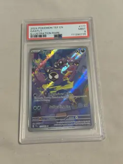 Pokemon 2024 TCG Temporal Forces Gastly 177/162 Illus Rare Holo PSA 9 EN - Image 1