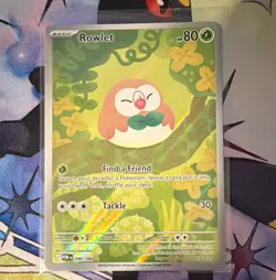 Pokemon TCG Rowlet 090/088 Reverse Holo Illustration Rare English 80 HP - Image 1