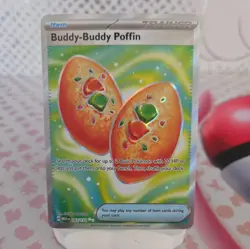 Pokemon TCG - Buddy-Buddy Poffin 167/132 - Mega Evolution -Holo Ultra Rare Card - Image 1
