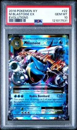 2016 Pokemon XY Evolutions M Blastoise EX #22/108 PSA 10 - Image 1