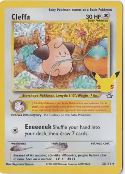 Pokemon TCG Cleffa Celebrations: Classic Collection 20/111 Holo Holo Rare - Image 1
