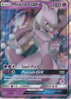 Pokemon TCG Mewtwo GX Hidden Fates 31/68 Holo Ultra Rare - Image 1
