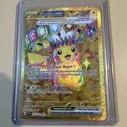 Pokemon TCG Pikachu EX Surging Sparks Holo Hyper Rare Gold 247/191 - Image 1