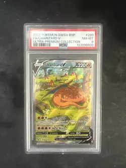 PSA 8 CHARIZARD V SWORD & SHIELD 2022 POKEMON SWSH BLACK STAR PROMO #260 FA - Image 1